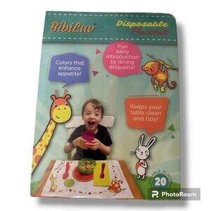 20 Count Stick-on Disposable Placemats Baby Kids Table Topper